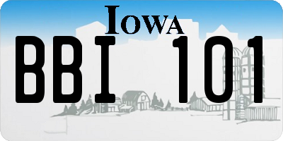 IA license plate BBI101