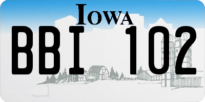 IA license plate BBI102