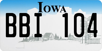 IA license plate BBI104