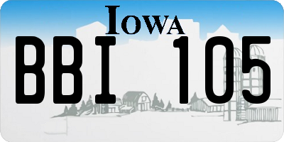 IA license plate BBI105