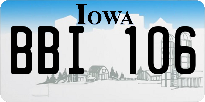 IA license plate BBI106