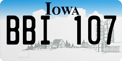 IA license plate BBI107