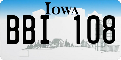 IA license plate BBI108