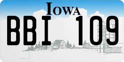 IA license plate BBI109