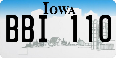 IA license plate BBI110