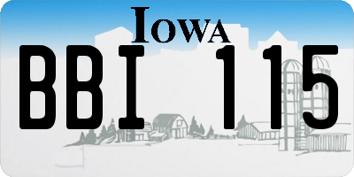IA license plate BBI115