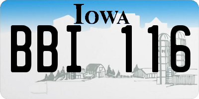 IA license plate BBI116