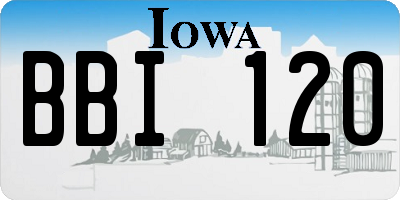 IA license plate BBI120