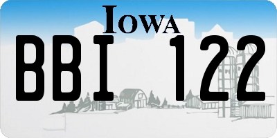 IA license plate BBI122