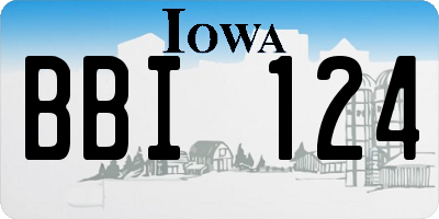 IA license plate BBI124