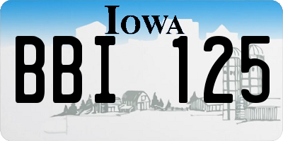 IA license plate BBI125