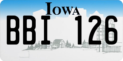 IA license plate BBI126