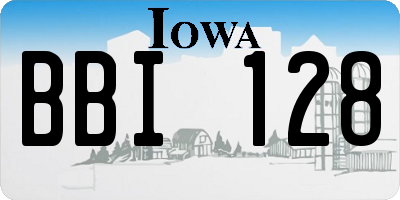 IA license plate BBI128