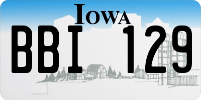 IA license plate BBI129