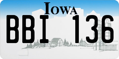 IA license plate BBI136