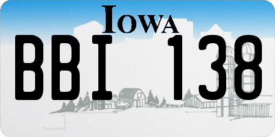 IA license plate BBI138
