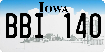 IA license plate BBI140