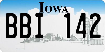 IA license plate BBI142