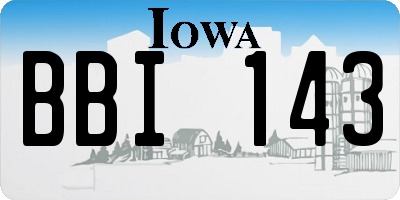 IA license plate BBI143