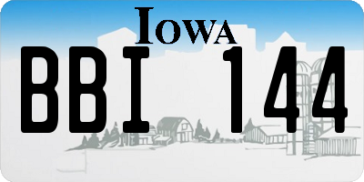 IA license plate BBI144