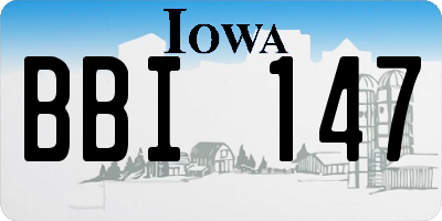 IA license plate BBI147