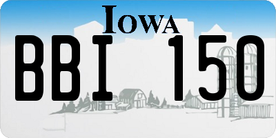 IA license plate BBI150