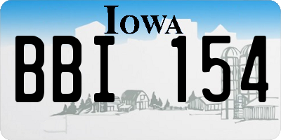 IA license plate BBI154