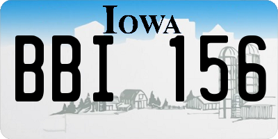 IA license plate BBI156