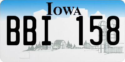 IA license plate BBI158