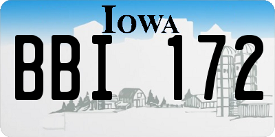 IA license plate BBI172