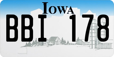 IA license plate BBI178