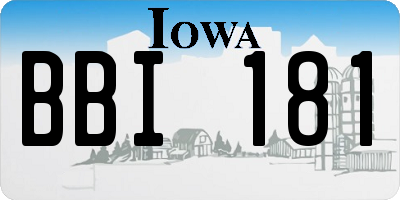 IA license plate BBI181