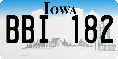 IA license plate BBI182