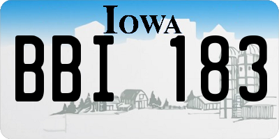 IA license plate BBI183