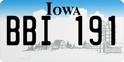 IA license plate BBI191