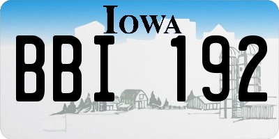 IA license plate BBI192
