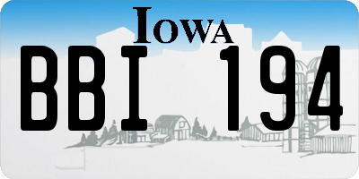 IA license plate BBI194