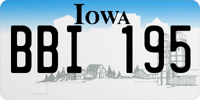 IA license plate BBI195