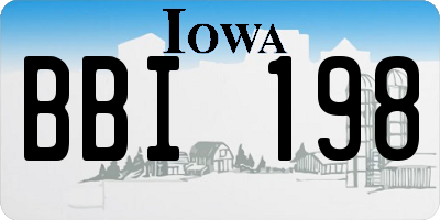 IA license plate BBI198