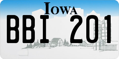IA license plate BBI201