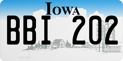 IA license plate BBI202