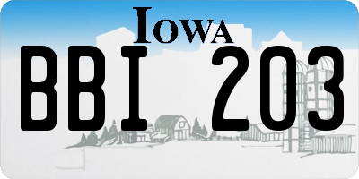 IA license plate BBI203