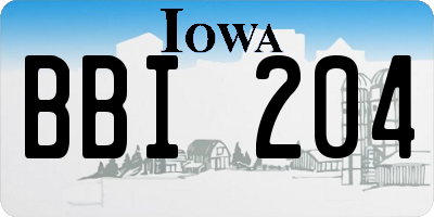 IA license plate BBI204
