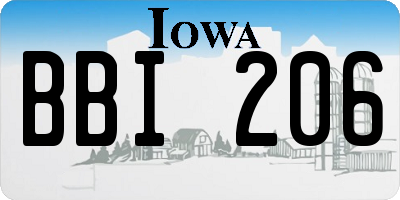 IA license plate BBI206