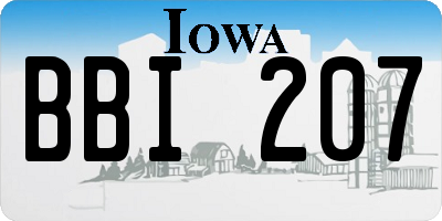 IA license plate BBI207