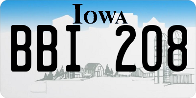 IA license plate BBI208