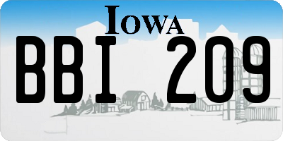 IA license plate BBI209