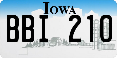 IA license plate BBI210