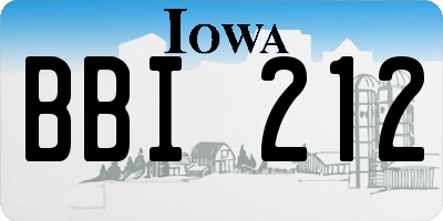 IA license plate BBI212