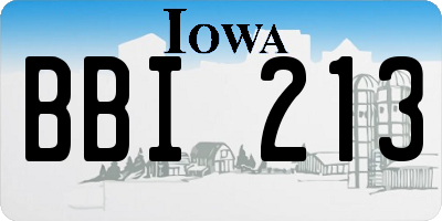 IA license plate BBI213